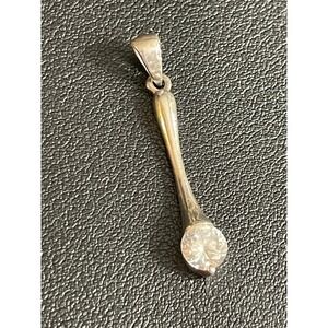 Sterling Silver Drop Pendant Solitaire Rhinestone Minimalist 925